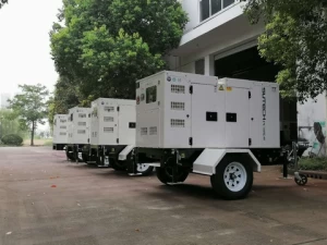 Mobile trailer type diesel power generator 50kw to 100kw with wheels and canopy