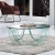 Import Modern bevel edge clear tempered glass Center Table Round Glass Coffee Table with special design glass base from China