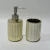 Modern high quality gold electroplated soap dispenser soap dish toothbrush holder 4 pcs ceramic bathroom accessory sets