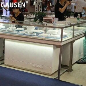 modern luxury glass jewelry shop display counter cabinet showcase