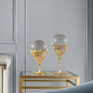 Modern Nordic Abstract Home Decor Metal Luxury Holding Crystal Ball