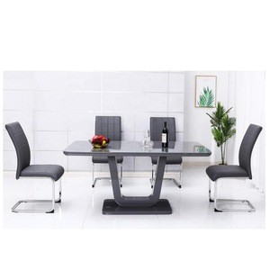 Modern Nordic Design High Quality Light Luxury Simple And Durable PU Dining Chairs and table Set