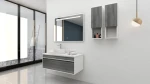 modern simple double side cabinet ceramic basin can be customized and affordable bathroom cabinet