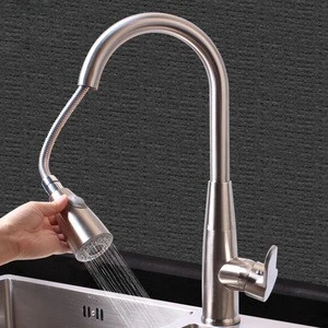 Modern Single Handle Stainless Steel Pull Out Sprayer tap kitchen sink Kitchen Faucet