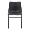 Modern Upholstered PU Leather Industrial  Kitchen Dining Chair with steel base