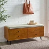 Modern Wood Entryway Mid Century Style Storage Cabinet thick & foam cushion for a comfortable seat for Living Room