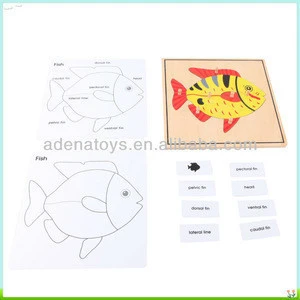 Montessori Wooden puzzle, Fish Puzzle