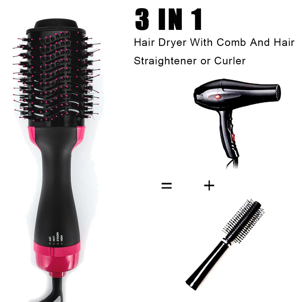 MRY Electric Hair Dryer Professional Cord Unique Design 3 in 1 Hair Curling Dryer Brush