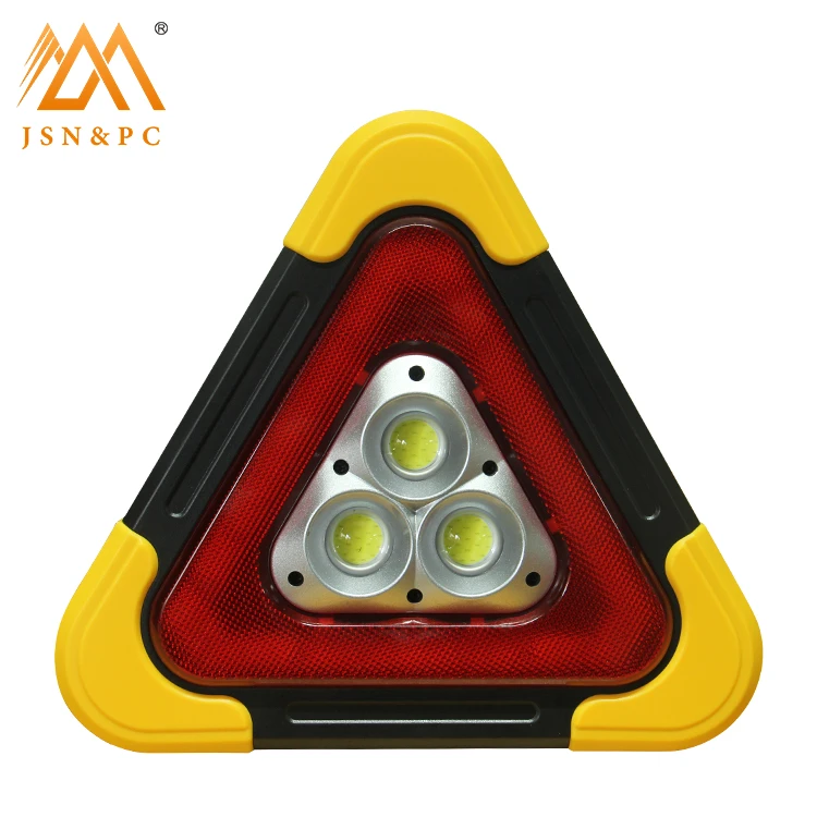 Multi-function Warning Work Light Rechargeable Car solar Emergency Triangular Lamp With Power Bank