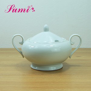 Multi-style european style ceramic tableware dinner set with square soup tureen