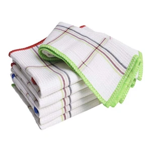 Natural 100% organic waffle weave bamboo fiber clean towel kitchen cleaning dishcloth rags