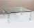 Import new arrival custom acrylic coffee table with metal corner lucite plexiglass acrylic side table with gold accessories from China