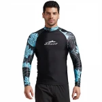 New Arrival custom rash vest printed long sleeve rash guard for men