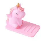 New Creative Cartoon PVC Soft Silicone Lazy Phone Holder Unicorn Car Holder Desktop Adjustable Mobile Phone Holder