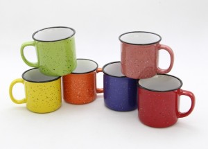New design 300ml-400mlcolor glaze retro style high quality enamel ceramic mugs tea coffee mugs