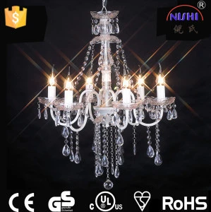 New design 6 arms acrylic chandelier pendant lighting wedding crystal chandelier light  NS-120023