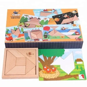 New design Classic China Wooden Tangram Puzzle Toy for kids