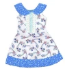 new design sky blue star print O- neck sleeveless baby girls pure & fresh style dress childrens boutique clothing kids dresses