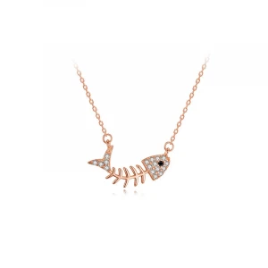 New fish bone necklace s925 sterling silver fashion temperament pendant necklace personality clavicle chain necklace jewelry