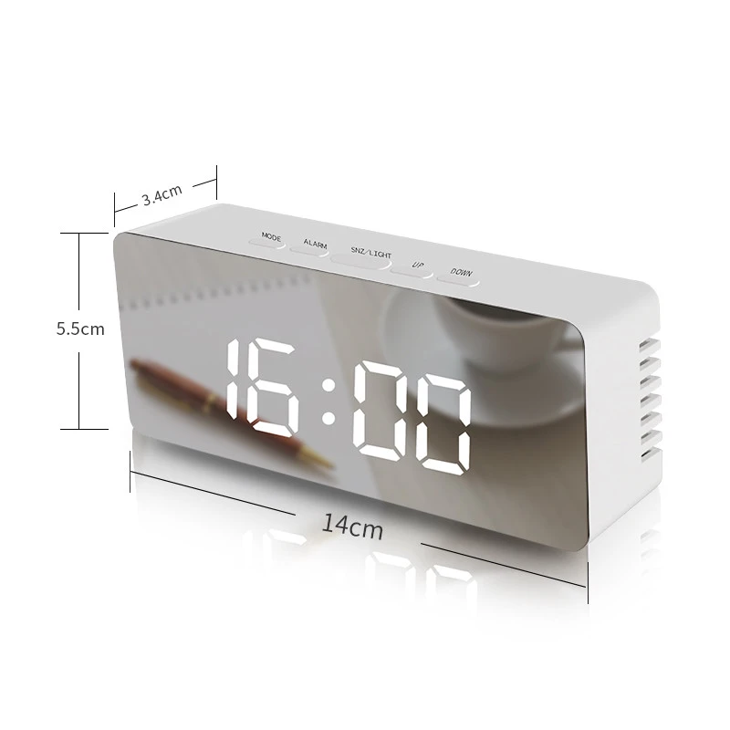 New Product High Quality Led Multi-function Digital Snooze Display Time Table Alarm Mirror Clocks Led Mirror Clock