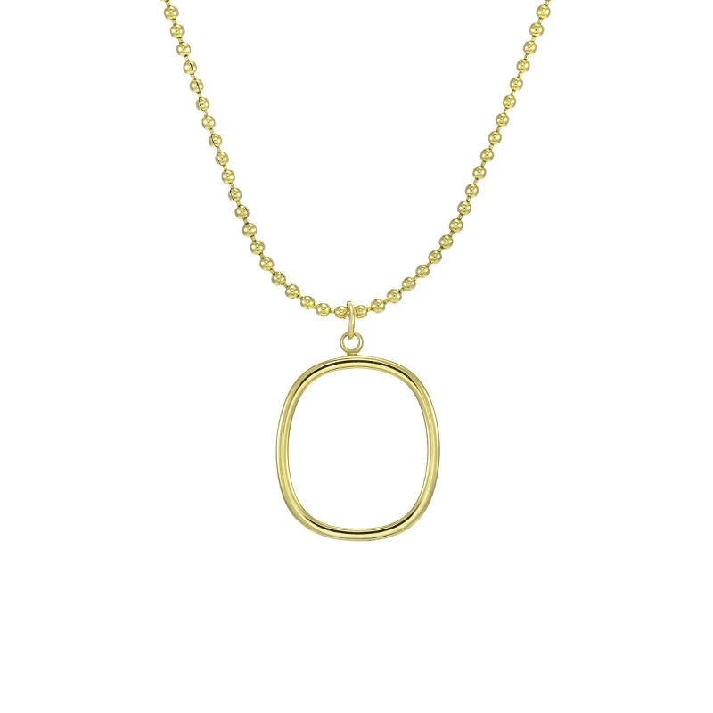 New Simple INS Jewelry Gold Round Stainless Steel Necklace Wholesale Clavicle Chain Round Ring Pendant Necklaces