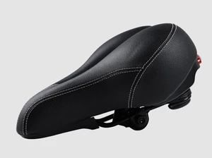 New Style Big Pad Soft and Comfortable Leather Bicycle Saddle with rear light