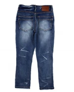 New style boys fashion skinny denim trousers kids washed long taped side ripped jeans denim jenas kids