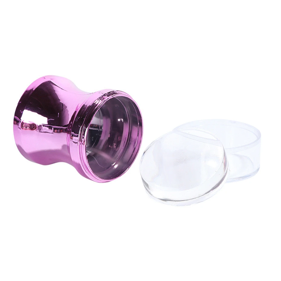 New style with covers Clear Silicone Nail Stamper Nail Art Stamping Tool Handle Jelly Image Detachable Nail stamper