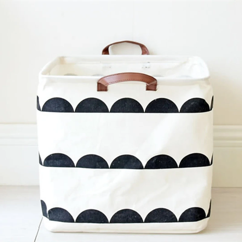 New Waterproof Foldable Storage Baskets Cotton And Linen Dirty Clothes Basket Toy Sundries Storage Bucket