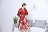 New Women Summer Luxurious Middle Sleeve Silk Nightgown