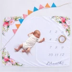 Newborn Baby Milestone Blanket Photo Photography Prop Blankets Backdrop Cloth Calendar Milestone Blanket