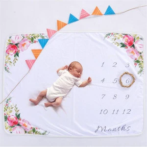 Newborn Baby Milestone Blanket Photo Photography Prop Blankets Backdrop Cloth Calendar Milestone Blanket