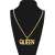 Import Newest Letter King Queen Diamond Pendant Gold Plated HiphopJewelry Necklace For Men from China