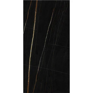 Newest Technology High Quality 900x1800 Black Rock Slab Porcelain Tiles for Table top and furniture