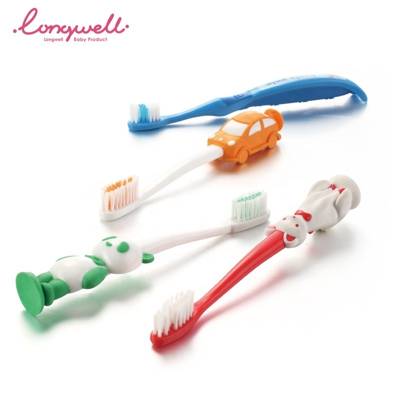 Ningbo Longwell Kitten Tooth Brush Home Baby Oral Care BPA Free PP Nylon Brush Head Wholesale Custom Kids Training Toothbrush