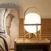 Nordic Modern Decoration Glass Wooden Living Room Lamparas Bed Side LED Table Lamp