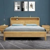 Nordic solid wood bed 1.8m 1.5m double single bedroom furniture hard soft bed furniture B & B hotel bed
