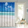 Ocean Scenery design printed fabric shower curtain polyester bathroom curtain