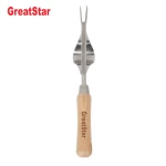 OEM or ODM Stainless Steel Garden Wood Handle Digging Puller Weeding Tool Wooden Handle Garden Weeder