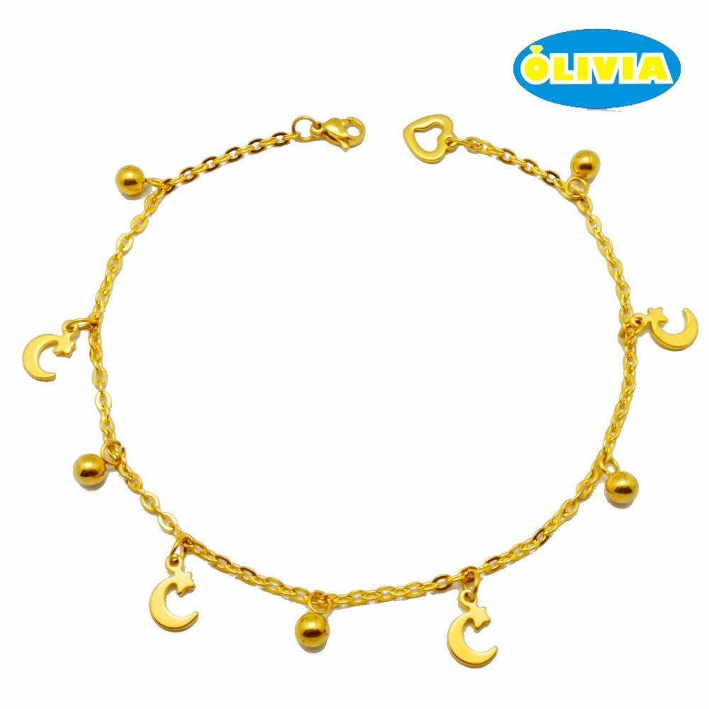Olivia lovely heart charm foot chain jewelry stainless steel anklet ankle bracelet
