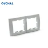 OUCHI Electrical Accessories White Color 2 Gang Wall Socket Switch Plate Frame