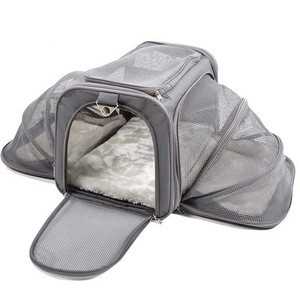outdoor pet travel bag foldable soft sided pet carrier airline approved large cat dog cage