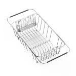 OWNSWING Adjustable Stainless Steel Sink Dish Plate Drain Rack Expandable Drying Basket Fruit Bowl Drainer Holder Kitchen