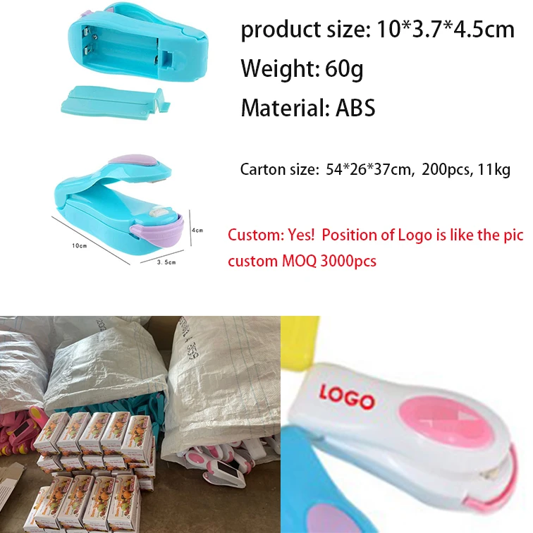 P534 Magnetic Bottom Portable Mini Heat Sealing Machine Impulse Sealer Seal Packing Plastic Bags Vacuum Food Sealer
