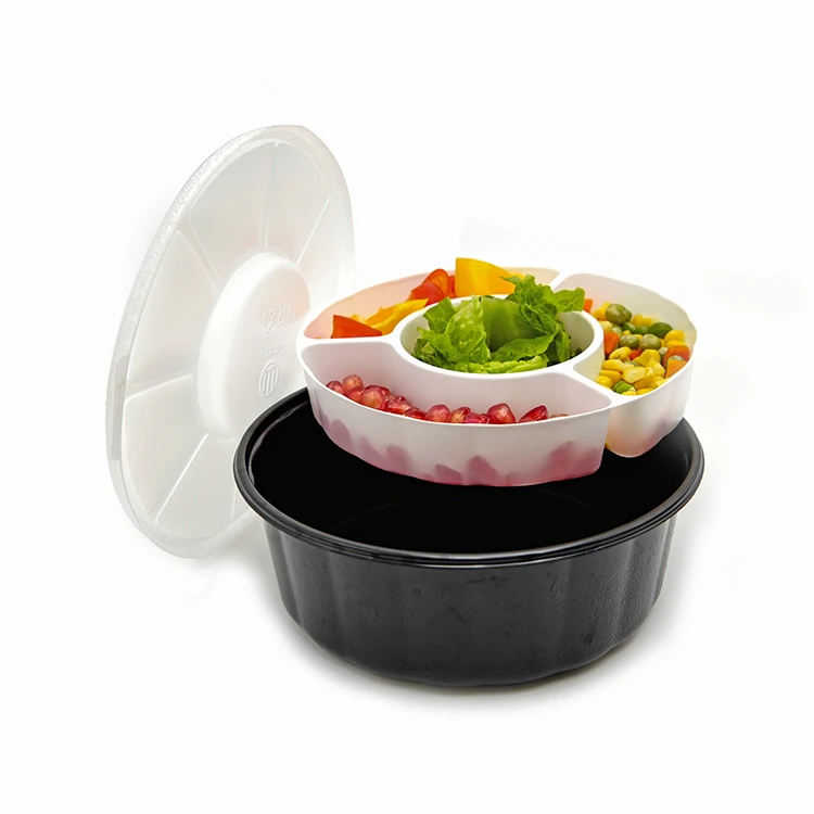 party microwavable 4 compartment microwave disposable pp plastic food container packaging