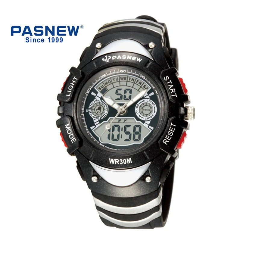 Buy PASNEW Dual Movement LED Digital 50M Waterproof Outside Sports Watch  For 10-20 Years Olds Boys Girls 048B N2 White Color Online at  desertcartINDIA