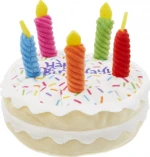 pet dog puppy party birthday cake bone squeaker plush dog toy