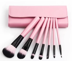Pink Color 7PCS Travel portable Makeup Brush Kit