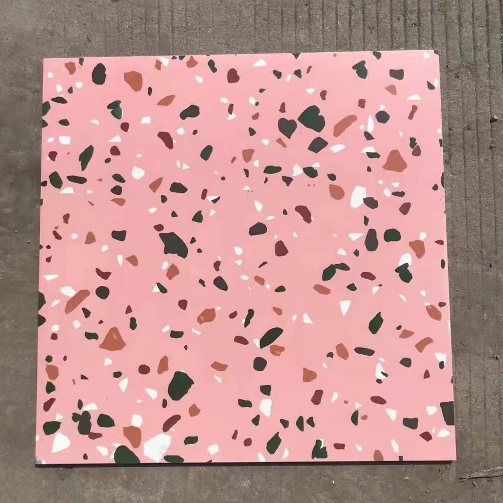Pink terrazzo matte architectural engineering restaurant Ceramic  floor tile