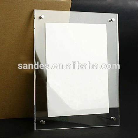Plastic Poster Frame Transparent with 4 Photo Frame Magnets in The Corner Clear Fancy
